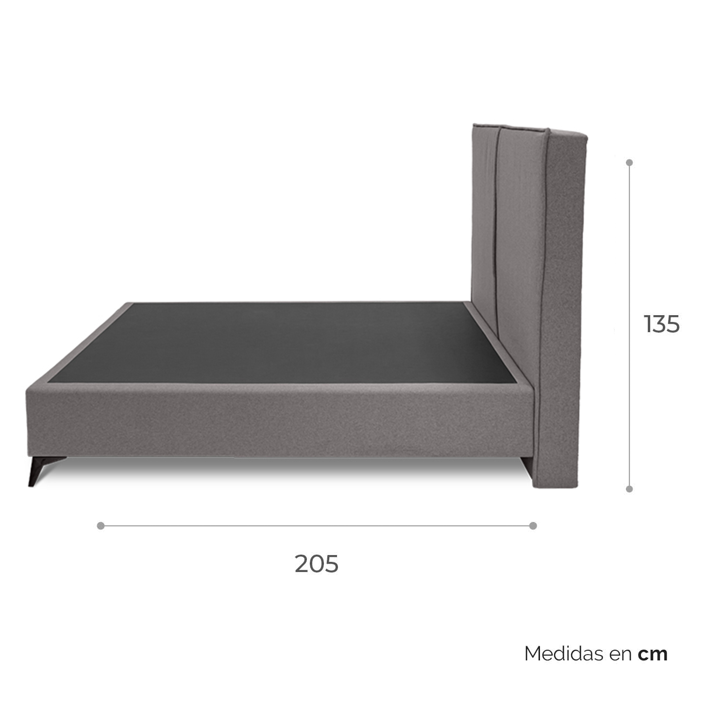 Cama Queen Tela Gris Claro Rixe | Camas | recamaras